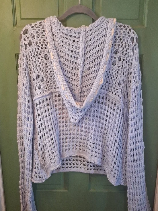 POL Light Blue Crochet Flag Hoodie - Picture 7 of 7